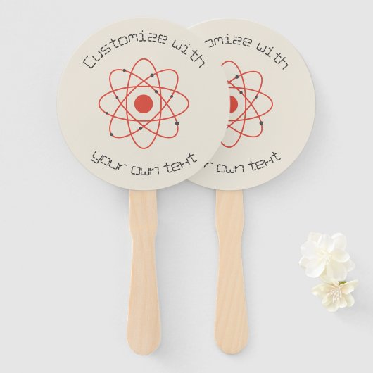 Atom Science Custom Text Fächer (Vorne und Hinten)