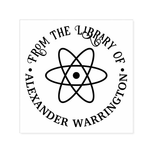 Atom Symbol #1 "Aus der Bibliothek" Buchname Permastempel (Design)