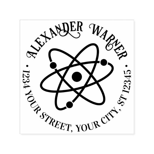 Atom Symbol #2 Name Rücksendeadresse Permastempel (Design)