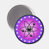 Atom Symbol auf rosa Hintergrund Magnet (Vorderseite/Rückseite)