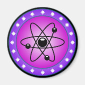 Atom Symbol auf rosa Hintergrund Magnet (Vorne)