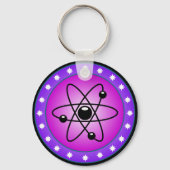 Atom Symbol auf rosa Hintergrund Schlüsselanhänger (Vorderseite)