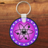 Atom Symbol auf rosa Hintergrund Schlüsselanhänger (Vorderseite)