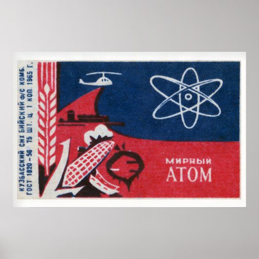 Atom Symbol Sowjetunion Mitte des Jahrhunderts Str Poster (Vorne)