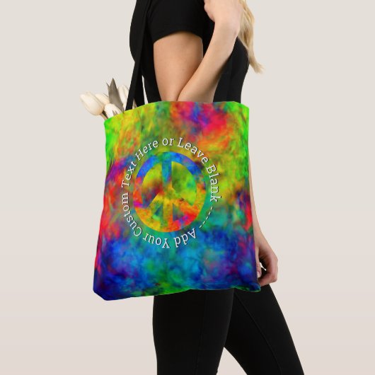 [Atom Tie-Dye] Friedenssymbol individuell Text-Tra Tasche (Von Nahem)