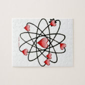 Atom-Valentine-Rote Herzen Puzzle (Horizontal)