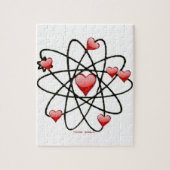 Atom-Valentine-Rote Herzen Puzzle (Vertikal)
