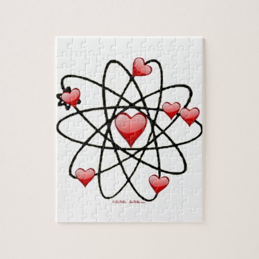 Atom-Valentine-Rote Herzen Puzzle (Vertikal)