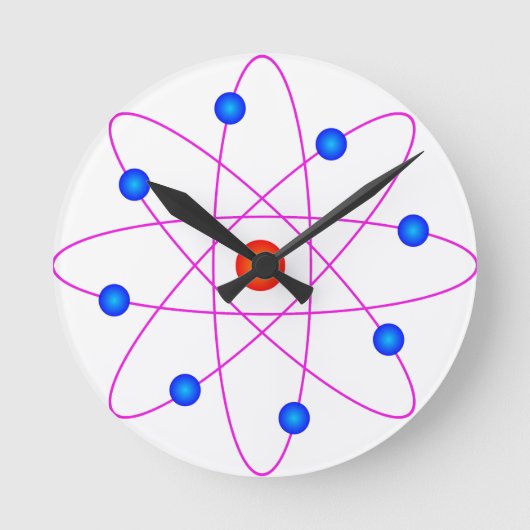 Atom Vector Clipart Runde Wanduhr (Vorderseite)