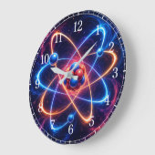 Atom Wall Clock — Science-Inspired Design Große Wanduhr (Winkel)
