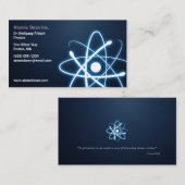 Atom - Wissenschaftler-Blau-Visitenkarte Visitenkarte (Vorne/Hinten)