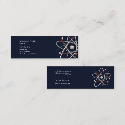 Atom - Wissenschaftler Mini Visitenkarte (Vorne/Hinten)