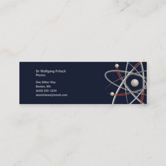 Atom - Wissenschaftler Mini Visitenkarte (Vorderseite)