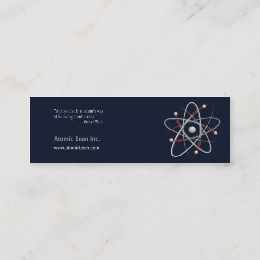 Atom - Wissenschaftler Mini Visitenkarte (Rückseite)