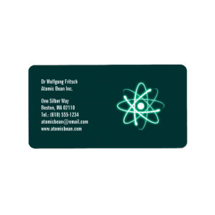 Atom - Wissenschaftssiegel Adressaufkleber