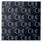 Atomalter Hexagons Schwarz Blau Fliese (Vorderseite)