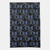 Atomalter Hexagons Schwarz Blau Geschirrtuch (Vertikal)