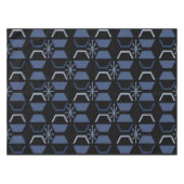 Atomalter Hexagons Schwarz Blau Tischdecke (Vorderseite (Horizontal))