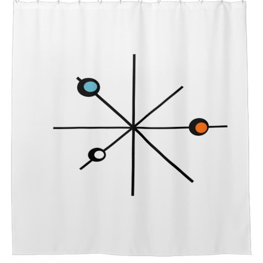 Atomalter Minimalistischer Retro Duschvorhang (Vorderseite)