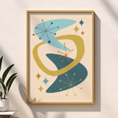 Atomalter Mitte des 7. Jahrhunderts Blau, Senf Poster