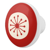 Atomalter Retro 50er Mitte Jahrhundert Rot und Cre Keramikknauf (Rechts)