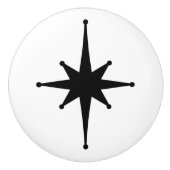 Atomalter Retro 50er Sternexplosion Single in Schw Keramikknauf (Vorderseite)