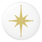 Atomalter Retro 50er Sternexplosion Single in Senf Keramikknauf (Vorderseite)