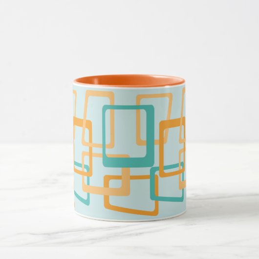 Atomalterrechtecke Aqua, Orange Tasse (Zentrum)