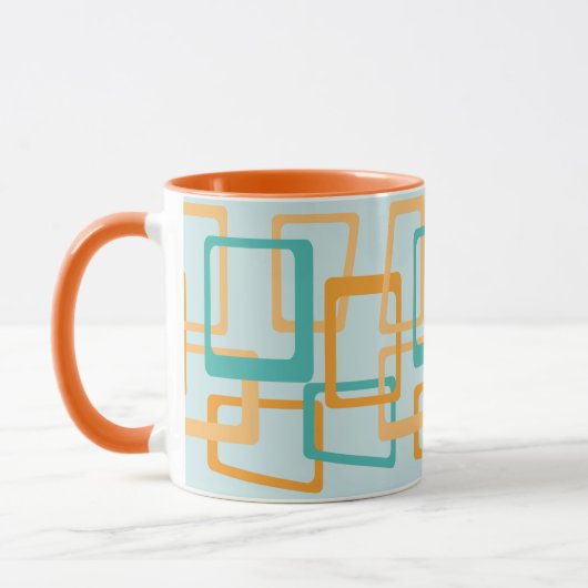 Atomalterrechtecke Aqua, Orange Tasse (Links)