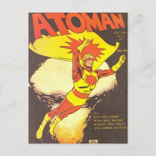 Atoman Vintage-Comics Postkarte (Vorderseite)