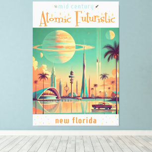 Atomar Futuristisches New Florida Leinwanddruck