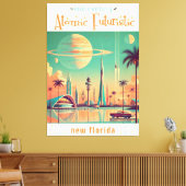Atomar Futuristisches New Florida Leinwanddruck (Insitu (Wohnzimmer))