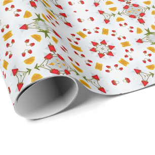 Atomar Mitte Jahrhundert Blumen Vintage Geschenkpapier