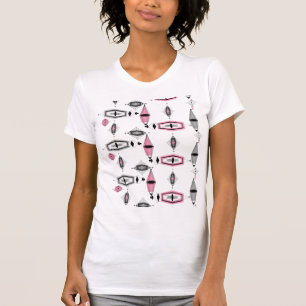 Atomar Pink & Graues Muster T-Shirt