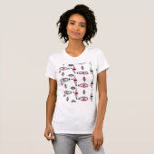 Atomar Pink & Graues Muster T-Shirt (Vorne ganz)