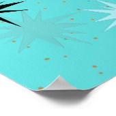 Atomar-Turquoise-Sternenexplosionen-Plakat Poster (Ecke)