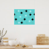 Atomar-Turquoise-Sternenexplosionen-Plakat Poster (Küche)