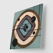 Atomära-abstrakte Kunst 'Coaster Quadratische Wanduhr (Winkel)