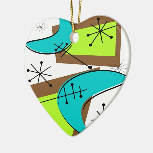 Atomära inspirierter Bumerang-Entwurf Keramik Ornament (Links)