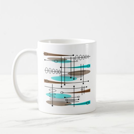 Atomära-Mitte- des Jahrhundertsmodernes abstraktes Kaffeetasse (Links)