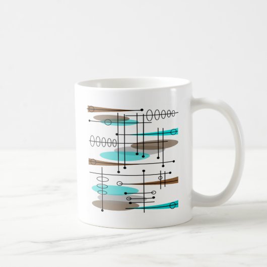 Atomära-Mitte- des Jahrhundertsmodernes abstraktes Kaffeetasse (Rechts)