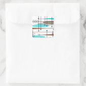 Atomära-Mitte- des Jahrhundertsmodernes abstraktes Quadratischer Aufkleber (Tasche)