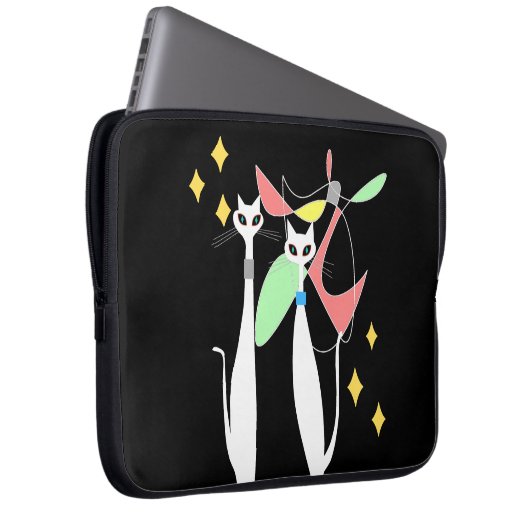 Atomära-Mitte- des Jahrhundertsmodernes cooles Laptopschutzhülle (Vorne Rechts)