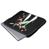 Atomära-Mitte- des Jahrhundertsmodernes cooles Laptopschutzhülle (Vorne Knopf)