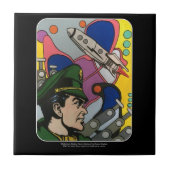 Atomarabstraktes die Rocket-Kapitänmalerei auf a Fliese (Vorderseite)