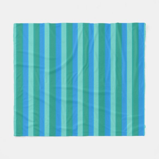 Atomaraquamarines u. Türkis Stripes Bad-Set Fleecedecke (Vorderseite (Horizontal))