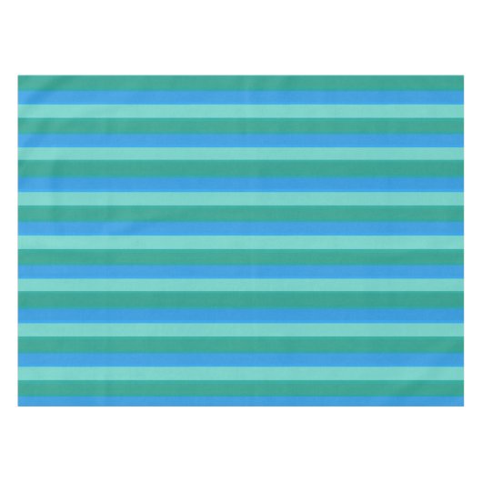 Atomaraquamarines u. Türkis Stripes Tischdecke (Vorderseite (Horizontal))