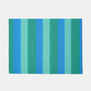 Atomaraquamarines u. Türkis Stripes Tür-Matte Fußmatte