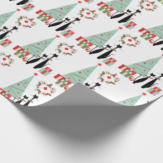 Atomare Ära MCM Coole Weihnachtsbaum Geschenkpapier (Ecke)