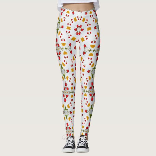 Atomare Blume im Stil der Mitte des Jahrhunderts V Leggings (Vorderseite)